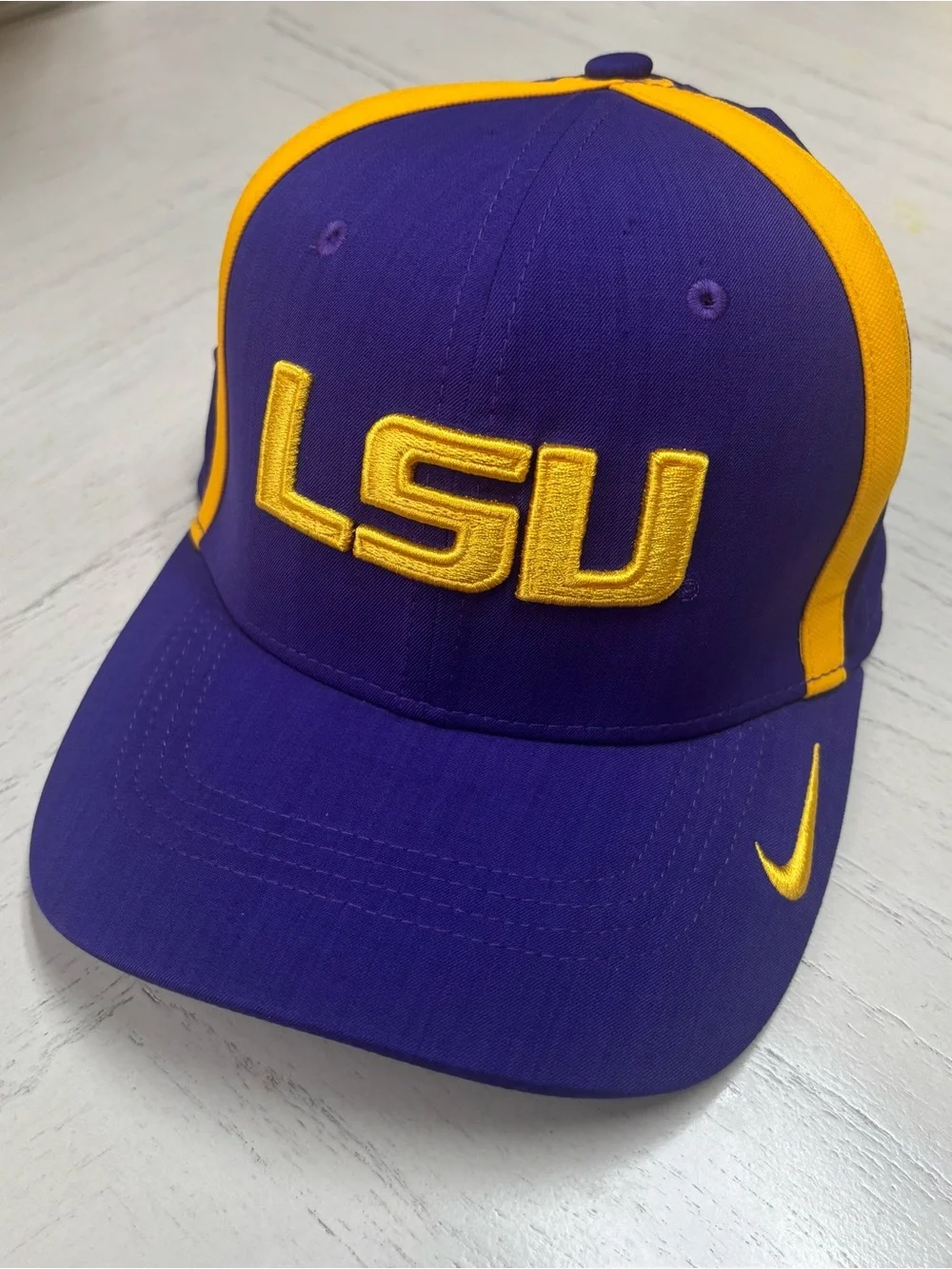 Nike Dri-Fit LSU Purple and Gold Embroidered Logo Cap